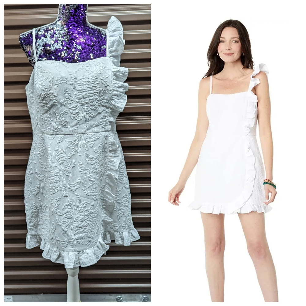 Lilly Pulitzer Women's Size 16 Maetha Romper Resort White Pineapple Jacquard NWT
